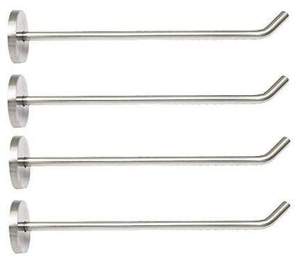 Brushed Stainless Steel Single Heavy Duty Short Nose Wall Mount Hook, Fit for Kitchen,Bedroom,Living Room, Bathroom,Closets and Garage Storage (7-2/3", 4 PCS) - size: 7-2/3" , 4 PCS