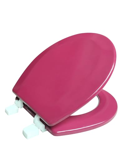 American Dream 17" MDF Toilet Seat – Burgundy Finish, Durable Medium-Density Fiberboard Construction with Easy-Install Hardware and Standard Round Fit - color: Burgundy