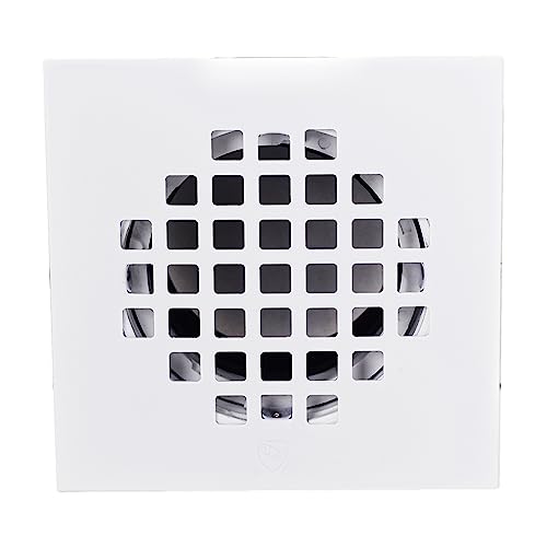 Westbrass D206PS-50 4-1/4" Square Grate Shower Drain Cover with 2" SCH 40 PVC Drain Pipe, Powder Coat White - color: Powder Coat White