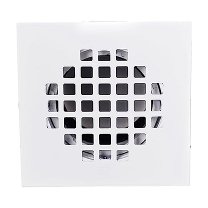 Westbrass D206PS-50 4-1/4" Square Grate Shower Drain Cover with 2" SCH 40 PVC Drain Pipe, Powder Coat White - color: Powder Coat White
