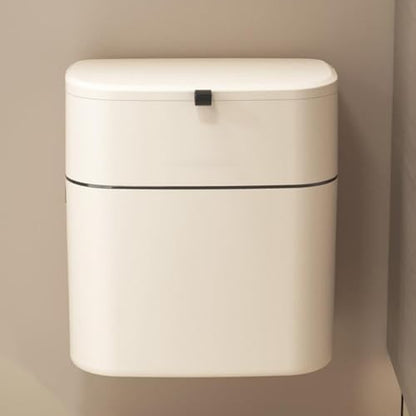 Wall-Mounted 12l Kitchen Trash Can with Lid, Cupboard Hanging Rubbish Bin, Sealed Plastic Waste Basket for Bathroom and Cabinet Storage