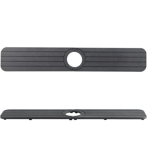 Water Absorbing Stone Kitchen Sink Mat Faucet Splash Guard for Bathroom | Quick Dry, Raised Feet, Diatomaceous Earth, Stone Faucet Mat, Sink Protector for Counter, Sink Accessories, Bathroom Decor - color: 23.6" x 3.9" Dark Gray B