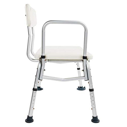 Bath Chair,Adjustable Handicap Shower Chair Seat Bench Transfer Bench with Arms and Backs,3 Blow Molding Plates Aluminium Alloy for Seniors Elderly Baby Bathtub Lift Chair (White) - color: White