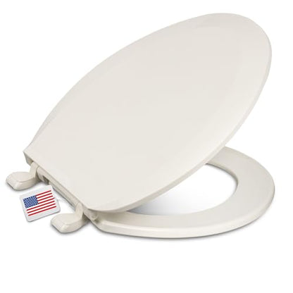 Centoco Elongated Toilet Seat, Economy, USA, DSAMAZ16-416, Biscuit | Closed Front, Cover, Plastic, Made in the USA - color: Biscuit, size: Elongated