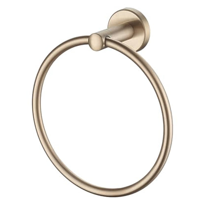 JQK Towel Ring Champagne Bronze, 304 Stainless Steel Hand Towel Holder for Bathroom Wall Mount, TR130-CB - color: Champagne Bronze