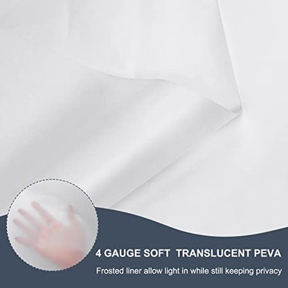 EurCross Frosted PEVA Plastic Shower Curtain Liner 74 inch Long Length,Waterproof Opaque Shower Liner with 5 Bottom Magnets No Smells with Rustproof Grommets - color: Frosted, size: 72"W x 74"L (Pack of 1)