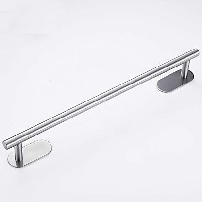 20 InchsTowel Bar Self Adhesive Wall Mounted Stainless Steel Rustproof Polished Bathroom Kitchen No Drill Matte Modern Decoration Rack Hardware Hanger Chrome (Silver)