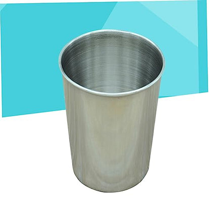 VALICLUD 2pcs Stainless Steel Cups Bathroom Toothbrush Tumbler Beverage Cup Silver Versatile Drinkware for Water Juice More Easy to Clean - size: 6X6cm
