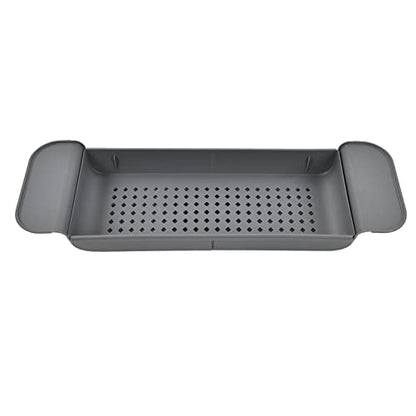 Telescopic Bathtub Holder, Eco-Friendly Bath Shelf, Caddy Tray for Book Lovers, for Bathroom Entertainment (Grey) - color: Gray
