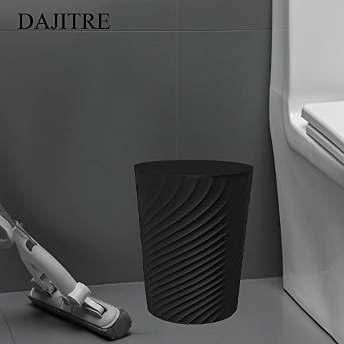 DAJITRE 1.8 Gallon Small Trash Can Wastebasket Recycling Bin Slim Profile for Compact Spaces Bathroom, Office, Bedroom, Kitchen (1.8 Gallon, Black) - color: Black, size: 1 Pack