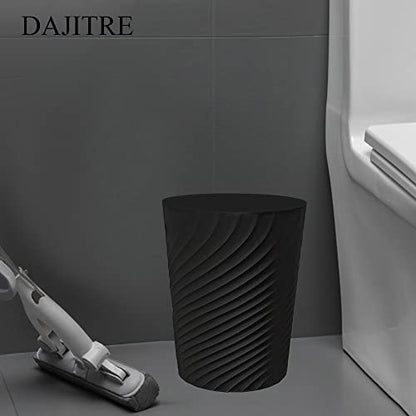 DAJITRE 1.8 Gallon Small Trash Can Wastebasket Recycling Bin Slim Profile for Compact Spaces Bathroom, Office, Bedroom, Kitchen (1.8 Gallon, Black) - color: Black, size: 1 Pack