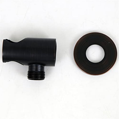 Hand Held Shower Head Holder with Hose Connector Shower Wand Holder Wall Mount Handheld Shower Handle Sprayer Holder Shower Hose Adapter Shower Elbow with Spray Head Bracket Oil Rubbed Bronze - color: Oil Rubbed Bronze