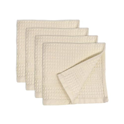 GILDEN TREE Waffle Towels Wash Cloths for Showering, Exfoliating Washcloth Face Towels, Quick Dry Towel Cotton Washcloths Set of 4, Classic Style (Cream) - color: Cream, size: Washcloth (4 Pack)