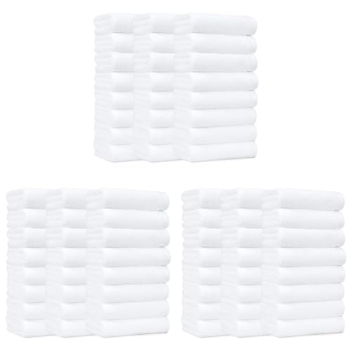 Amazon Basics Soft and Thick Cotton Hand Towels, 16 x 26 in, White, (Pack of 72) - color: White, size: 72 Pack