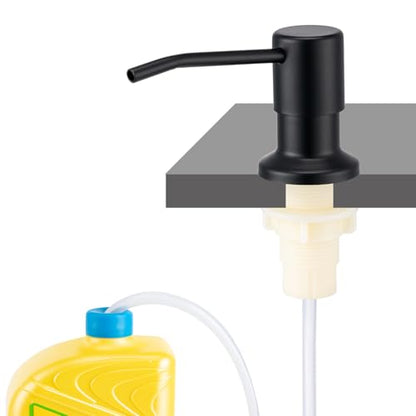 Soap Dispenser for Kitchen Sink, Countertop/Built in Dish Soap Dispenser | Sink Soap Dispenser with Stainless Steel Pump and 47" Silicone Extension Tube Kit, No Need to Frequent Refills-Matte Black - color: Matte Black