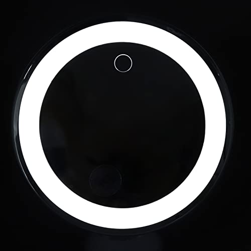 10 Times Suction Cup Makeup Mirror, Magnifying Makeup Mirror with 3 Kinds of Light Color Battery Makeup Lens Magnification with Suction Cup Makeup for Home and Travel