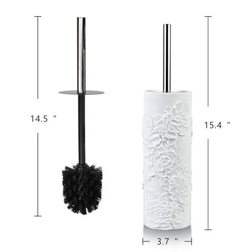 Toilet Brush and Holder Set for Bathroom, Stylish and Durable Cleaning Tool with Modern Design, Compact for Efficient Cleaning - style: 3D Floral