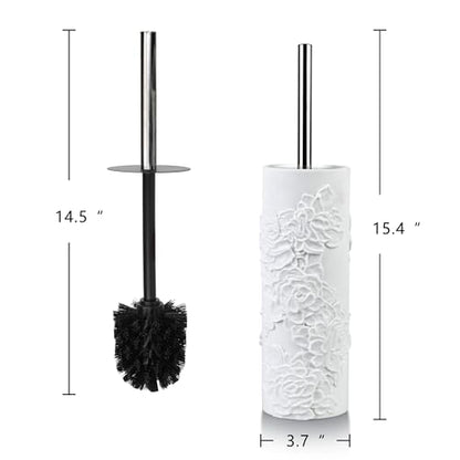 Toilet Brush and Holder Set for Bathroom, Stylish and Durable Cleaning Tool with Modern Design, Compact for Efficient Cleaning - style: 3D Floral