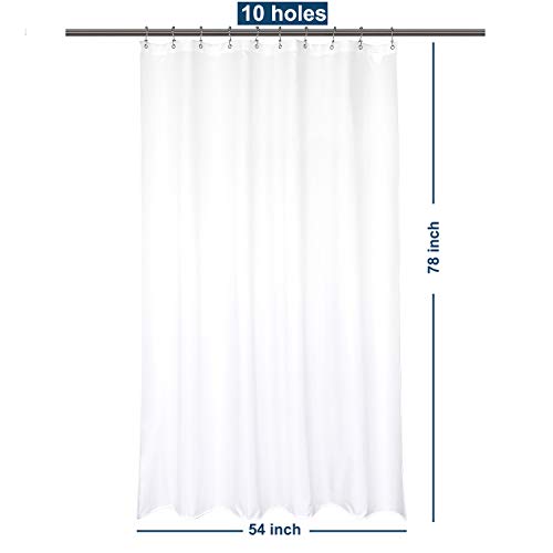 Barossa Design 54x78 Fabric Shower Stall Curtain Liner White | Soft Microfiber Cloth, Waterproof, Hotel Quality, Machine Washable, 54W x 78H for Bathroom Stall - color: Pure White, size: 54"W x 78"L (Pack of 1)