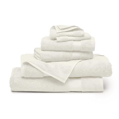 BOLL & BRANCH Plush Bath Sheet Set, 6 Pieces, Cream | 2 Oversized Bath Sheets, 2 Hand Towels & 2 Washcloths - 100% Organic Cotton - Ultra Soft & Luxurious - Quick Absorbing - color: Cream, size: Bath Sheet Set