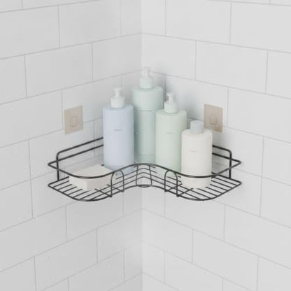 Adhesive Corner Shelf, Carbon Steel Wall Mount Storage Organizer for Bathroom Shower and Kitchen (1 PC) - size: 14.17 x 10.63 x 5.12 in