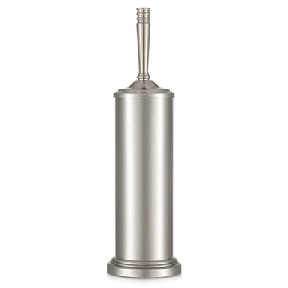 Stainless Steel Toilet Brush and Holder Set，Toilet Bowl Brush and Holder | Heavy Duty Silver Toilet Brush for Bathroom, Toilet Cleaner Brush，Deep Cleaning，Space Saving, Covered Brush（Stain Nickel） - color: Satin Nickel