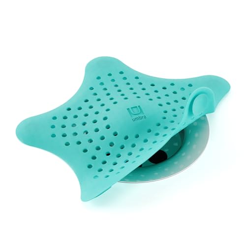 Umbra Starfish Hair Catcher, Suction Cup Drain Cover, 6-Inch, Surf Blue - color: Surf Blue
