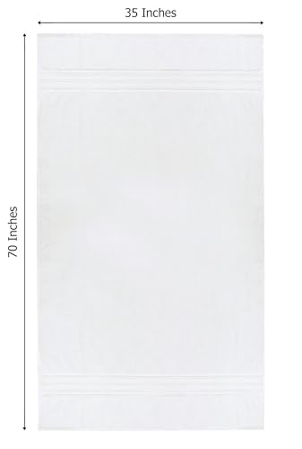 COTTON CRAFT Soft Giant Bath Sheet - 2 Pack 100% Cotton White Bath Towel | Oversized Extra Large 35x70 inches Luxurious 600 GSM Super Soft Absorbent Quick Dry Bathroom Shower Hotel Spa Towel Sheet - color: White - 2 Pack Bath Sheet