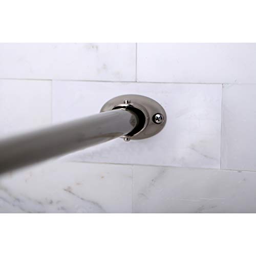 Kingston CC3178 Adjustable Curved Shower Curtain Rod, Brushed Nickel - color: Brushed Nickel