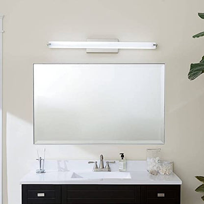 Kichler 11150NILED LED Linear Bath Vanity in Brushed Nickel, 37.25" | LED bath bar with white acrylic diffuser for bathroom mirrors (37.25"), 11150NILED - size: Medium