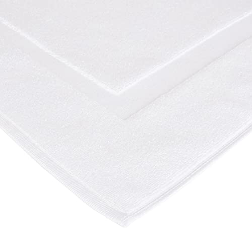 Amazon Basics Non-Slip Cotton Bath Mat, 100% Cotton Absorbent, Machine Washable, 31" L x 20" W, Bright White - color: White, size: 20 x 31 inches