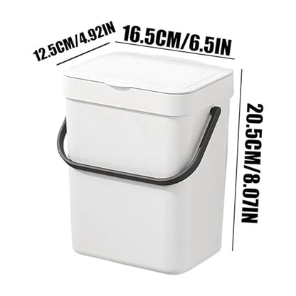 Wall Mounted Trash Can Space-Saving Waterproof | Under Sink Bin Kitchen for Garbage Disposal Bathroom Bedroom Home Office RV Dorm Apartment Cabinet Door - size: 3L