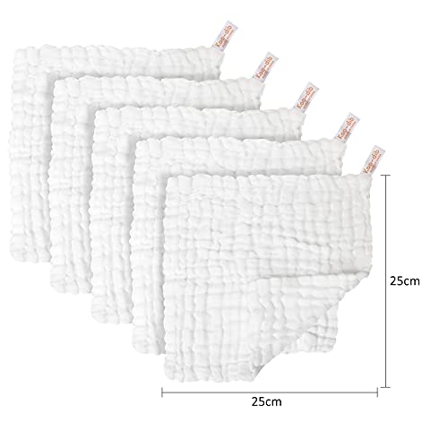 Baby Muslin Washcloths Baby Towels and Washcloths for Face Newborn Essentials Registry Baby Muslin Burp Cloths and Wash Cloths for Sensitive Skin 10 Pack 10x10 Inches - color: 10-pcs (White)