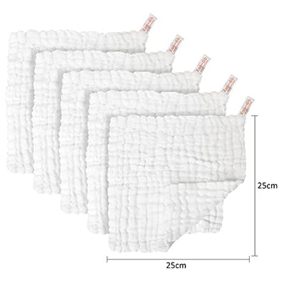 Baby Muslin Washcloths Baby Towels and Washcloths for Face Newborn Essentials Registry Baby Muslin Burp Cloths and Wash Cloths for Sensitive Skin 10 Pack 10x10 Inches - color: 10-pcs (White)