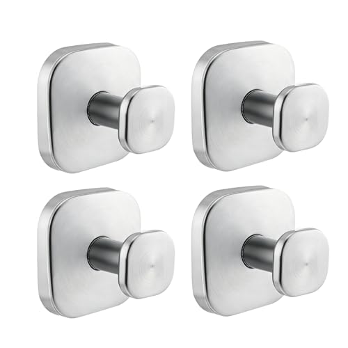 Suction Cup Hooks for Shower,Heavy-duty & No-Drill Waterproof Hook,4 Silver | Suction cup hooks,removable & reusable; no wall damage,fits smooth surfaces,ideal for towels,robes & loofahs - color: Silver
