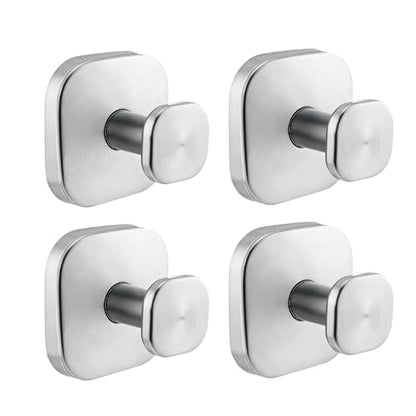 Suction Cup Hooks for Shower,Heavy-duty & No-Drill Waterproof Hook,4 Silver | Suction cup hooks,removable & reusable; no wall damage,fits smooth surfaces,ideal for towels,robes & loofahs - color: Silver