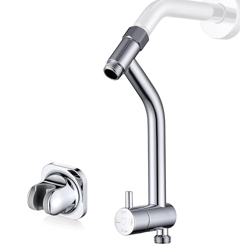 G-Promise 6.1 Inch Low-level Shower Diverter with Handheld Holder (Chrome) | All Metal Construction, 4 Spray Settings, 6.1 Inch Low Diverter, Dual Mount Shower Holder, Standard Thread Connection - color: Chrome, size: 4-Settings