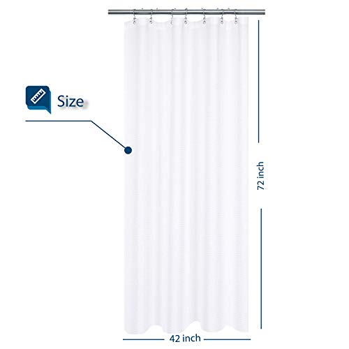 Barossa Design Waffle Weave Small Stall Shower Curtain Fabric 42x72, White | Hotel Luxury Spa, 230 GSM Thick Fabric, Water Repellent, Machine Washable, 42W x 72H for Bathroom Stall - color: White, size: 42"W x 72"L (Pack of 1)