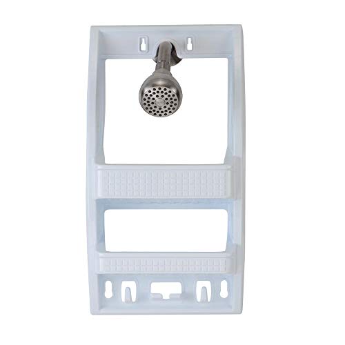 Bath Bliss Multi Hanging Option Shower Caddy | Over the Showerhead | Adhesive Backing | Screw Mount | Organizer | Large Shampoo & Conditioner Bottle Holders | Razor & Loofah Hooks | White