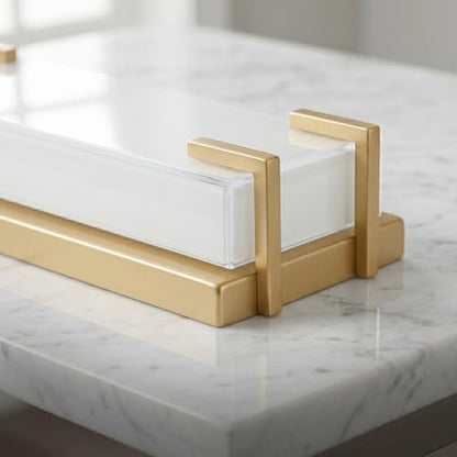 URSOLA LED Bathroom Light Fixtures Over Mirror 24.4” Vanity Light with Milky White Lampshade 4000K Daylight Gold Bath Bar (Gold) - color: Golden, size: 24inch