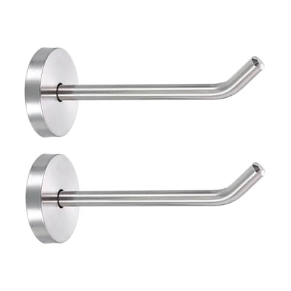 uxcell 2Pcs 4 Inch Coat Hooks, Stainless Steel Long Nose Wall Mount Hook, Robe Towel Hangers with Screws for Livingroom Bathroom Closets and Wardrobe, Silver Tone - color: Silver Tone, size: 4 Inch