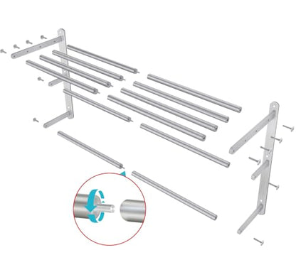 32 inch Towel Racks for Bathroom, VOTZAAQ Towel Shelf with Double Towel Bar, Stainless Steel Towel Storage for Lavatory Wall Mounted, 3-Tier Towel Hanger Towel Holder, Brushed Nickel - size: 32 Inch