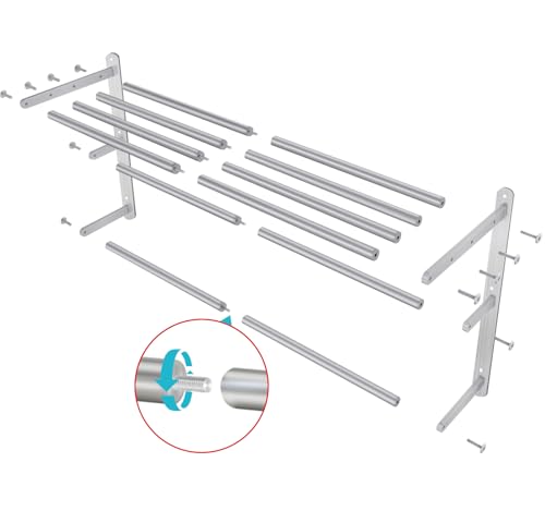 24 inch Towel Racks for Bathroom, VOTZAAQ Towel Shelf with Double Towel Bar, Stainless Steel Towel Storage for Lavatory Wall Mounted, 3-Tier Towel Hanger Towel Holder, Brushed Nickel - size: 24 Inch