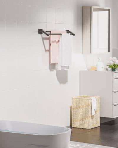 Alise Double Bath Towel Bar, 24" Towel Racks for Bathroom, Matte Black | SUS304 Stainless Steel Bathroom Towel Holder, Quick Drying Towel Hanger Towel Rod Wall Mounted, Useable Length 22.7" - color: Matte Black, size: 24-Inch (2-Bars)
