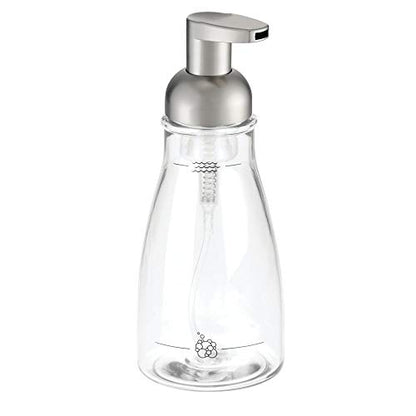 iDesign Foaming Soap Dispenser, Clear and Brushed Nickel | For Kitchen, Bathroom, Sink, Vanity - color: Clear/Brushed Nickel, style: Pack of 1