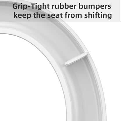 Round Toilet Seat with Quiet-Close Lid, Soft Slow Close Cover, Quick-Release for Easy Cleaning, Full Flat White, Quick-Attach Hardware & Grip-Tight Bumpers - color: White, Standard (Quick-Release), size: Round (17″)