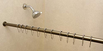 Urbanest 1" No Drilling Shower Closet Window Metal Premium Adjustable Tension Rod, Heavy Duty, 42-inch to 72-inch, Antique Gold - color: Antique Gold, size: 42"-72"
