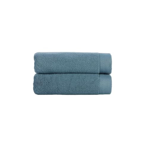 Christy Luxe 2 Piece Hand Towels Set| Denim Blue | Luxe Heavyweight 100% Turkish Cotton | Ultra Soft | Super Absorbent | 730GSM - color: Denim, size: 2 Hand Towels