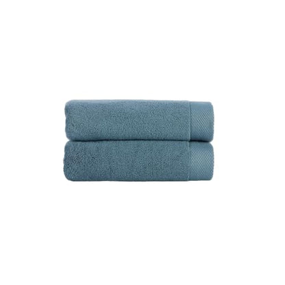Christy Luxe 2 Piece Hand Towels Set| Denim Blue | Luxe Heavyweight 100% Turkish Cotton | Ultra Soft | Super Absorbent | 730GSM - color: Denim, size: 2 Hand Towels