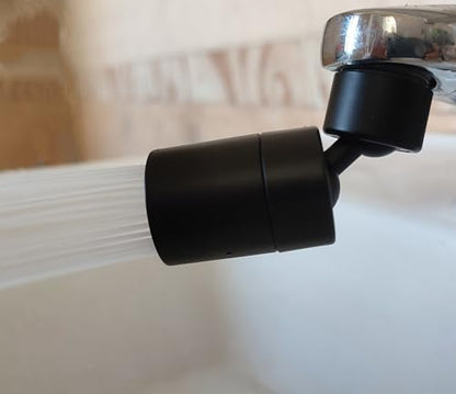Big Angle Rotate Kitchen Sink Faucet Attachment, faucet nozzle aerator,faucet extender, swivel dual flow sprayer - color: black80°+1 adapter